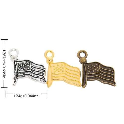 Waving Flag metal charm displaying front and reverse sides