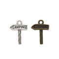 Camping Signpost Charm Metal Pendant for Jewelry Making view 1