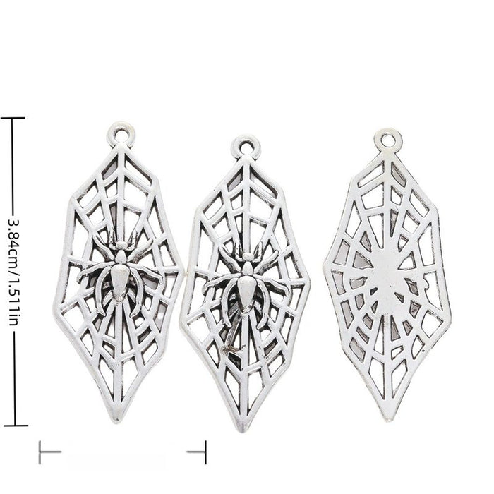 Spiderweb Vintage Metal Charm Pendant for Jewelry Making