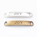 JOY Word Curved Bar Connectors in Two Antique Finishes view 1