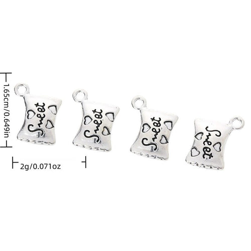 Product image showing the sweet candy bag metal charm and its visible metal details