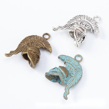 Vintage Roman Helmet Charms in Multiple Finishes for Jewelry Making