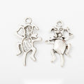 Playful Long-Eared Dog Metal Charm in Antique Silver Finish view 1