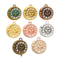 Sun and Crescent Moon Disc Charms in Eight Finishes view 1