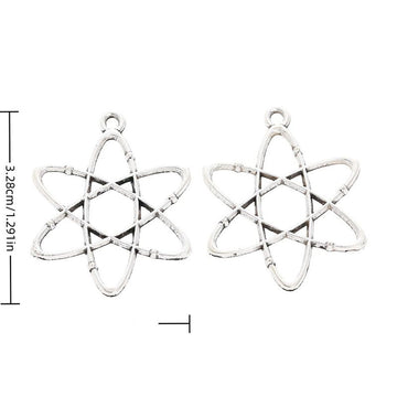Atomic Orbit Metal Charms in Silver Tone for Jewelry Making