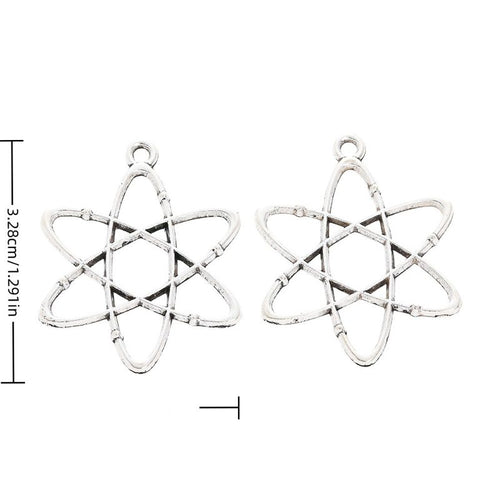 Atomic Orbit Metal Charms grouped product view on a white background