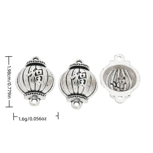Round Lantern metal charm displaying front and reverse sides