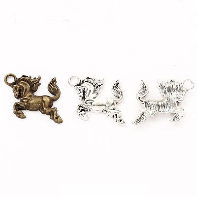 Running Horse Metal Charm Pendant shown in the available visible finishes