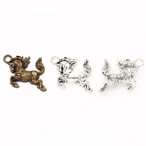 Running Horse Metal Charm Pendant shown in the available visible finishes