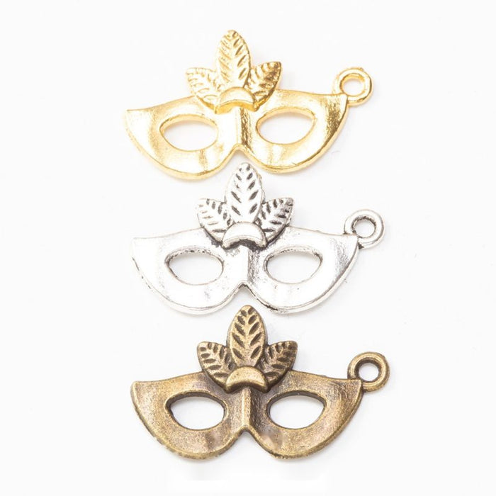 Leaf Masquerade Mask Charm in Three Metallic Finishes