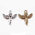 Small Angel-Shaped Metal Charm Pendants in 2 Finishes view 1