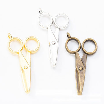 Scissors Metal Charm 3 Finish Options Craft Supply
