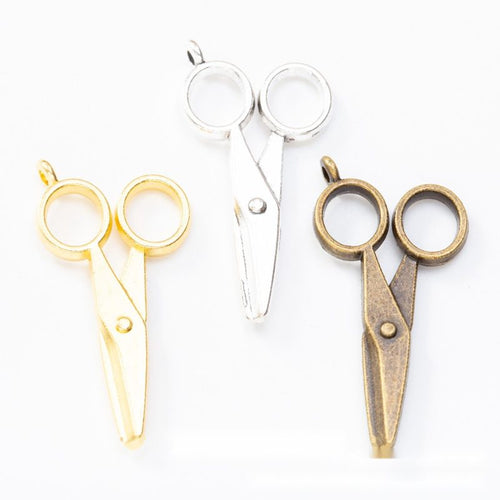 Scissors metal component, front grouping showing the available finishes.