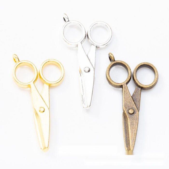 Scissors Metal Charm 3 Finish Options Craft Supply