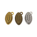 American Football Metal Charm for Jewelry Making in 3 Visible Finishes view 1