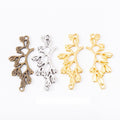 Leaf Branch Double Loop Metal Connector in Three Finishes view 1