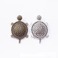 Patterned Turtle Pendant Charm in Two Antique Finishes view 1