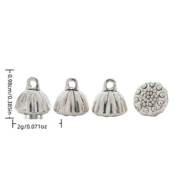 Lotus Seed Pod Vintage Metal Charm Pendant for Jewelry Making