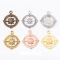 Open Compass Rose Metal Charms in Five Color Finishes view 1
