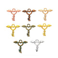 Winged Heart Key Metal Charms in Eight Finishes for Jewelry Making view 1