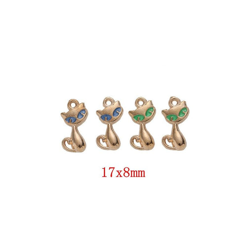 Enamel Sitting Cat Charm finish assortment on a white background