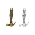 Woodgrain Hammer Metal Charms in Two Antique Finishes view 1