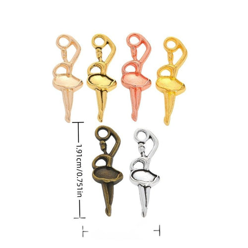 Antique Bronze ballet dancer charm shown in product image 1