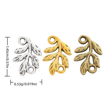Leafy Branch Connector Vintage Metal Charm Pendant for Jewelry Making