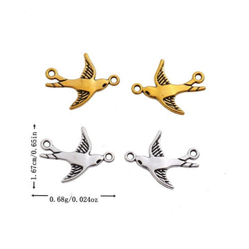 Flying Swallow Double Loop Connector in Two Finishes