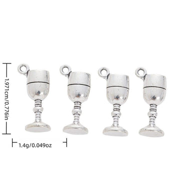 Wine Glass Charm in 1 Metal Finish for Jewelry Making