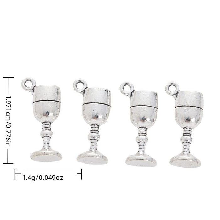 Wine Glass Charm in 1 Metal Finish for Jewelry Making