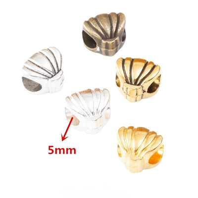 Overview of scallop shell beads in the available designs and finishes