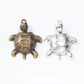 Open Shell Turtle Charms in Two Antique Finishes Jewelry Components view 1