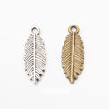 Broad Leaf Charm with Engraved Veins in Two Antique Finishes view 1