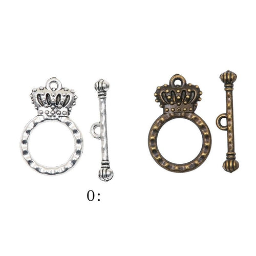 Assorted crown ring toggle clasp shown from the front
