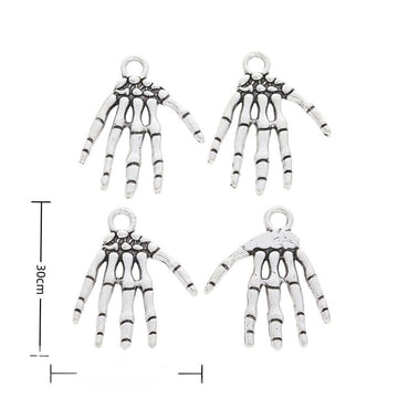Skeleton Hand Pair Vintage Metal Charm Pendant for Jewelry Making