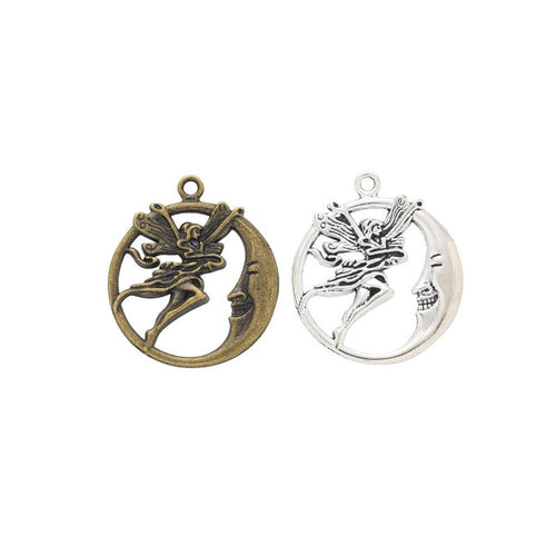 Round angel and stars charms shown in product image 1
