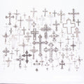 Assorted Antique Silver Cross Metal Charms in Seventy Designs view 1