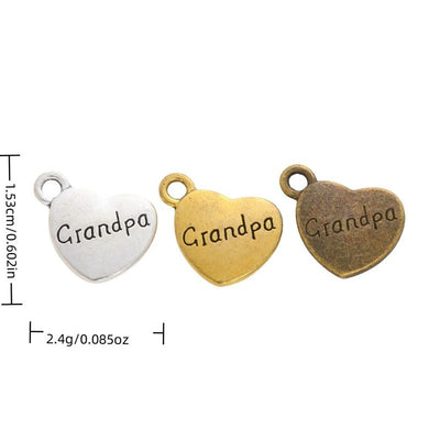 Finish overview of grandpa engraved heart metal charm