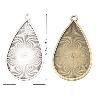 Front and finish comparison of teardrop cabochon tray