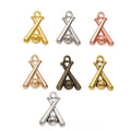 Crossed Baseball Bat Metal Charms in Seven Finishes view 1