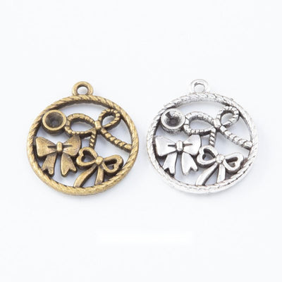 Front and finish comparison of glasses and bow charm