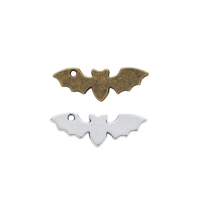 Simple Bat Silhouette Charm in 2 Pictured Finishes