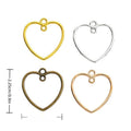 Open Heart Resin Bezel In 4 Metal Finishes For Jewelry Making view 1