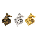Witch Face Charm In 3 Metal Finishes For Jewelry Making view 1
