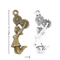 Cheerleader Girl Metal Charms in Antique Bronze and Silver Tones view 1