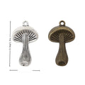 Mushroom Metal Charm In 2 Finish Options for Jewelry Making view 1
