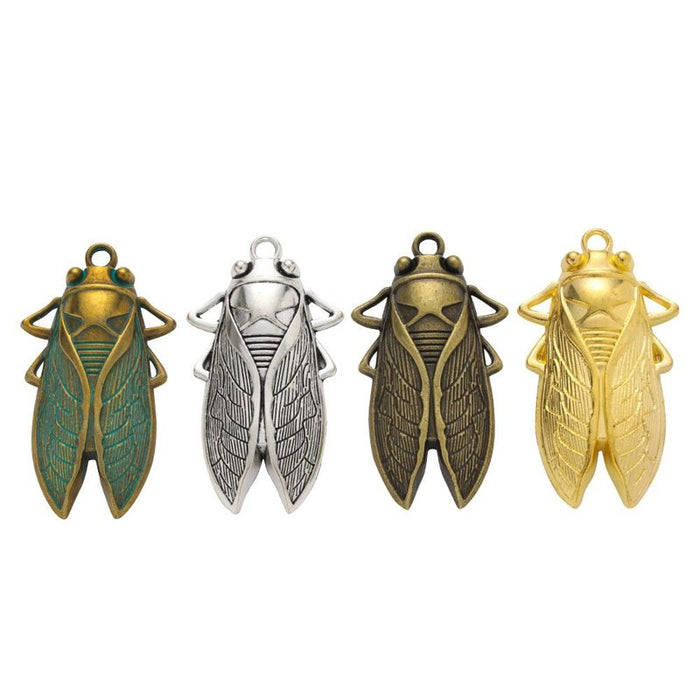 Cicada Metal Pendant Charms in 4 Distinct Finishes