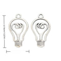 Antique Silver Open Light Bulb Metal Pendant Charm view 1