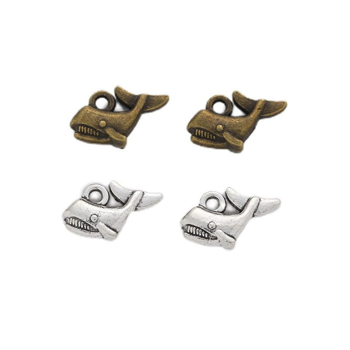 Tiny Whale Charm in 2 Metal Finishes for Jewelry Making